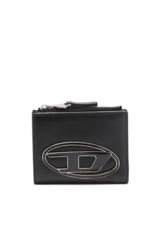 1dr bi-fold zip ii Small leather wallet with logo plaque