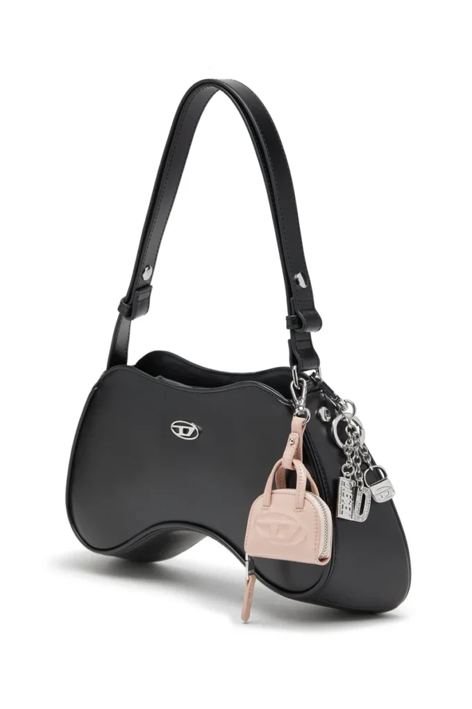1dr dome charms Bag charm in glossy, crinkled naplak