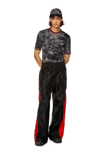 amtee-gael-wt28 Camo-jacquard T-shirt with cloudy print