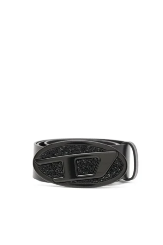 b-1dr 2.0 full rocks 4cm leather belt with rhinestone Oval D buckle