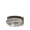 b-1dr 2.0 full rocks 4cm leather belt with rhinestone Oval D buckle