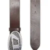 b-1dr 2.0 full rocks 4cm leather belt with rhinestone Oval D buckle