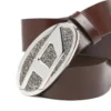 b-1dr 2.0 full rocks 4cm leather belt with rhinestone Oval D buckle