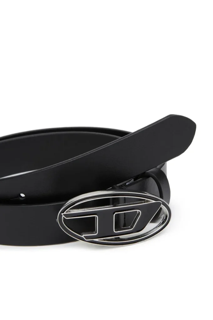 b-1dr 25 2.4cm leather belt with enamelled buckle