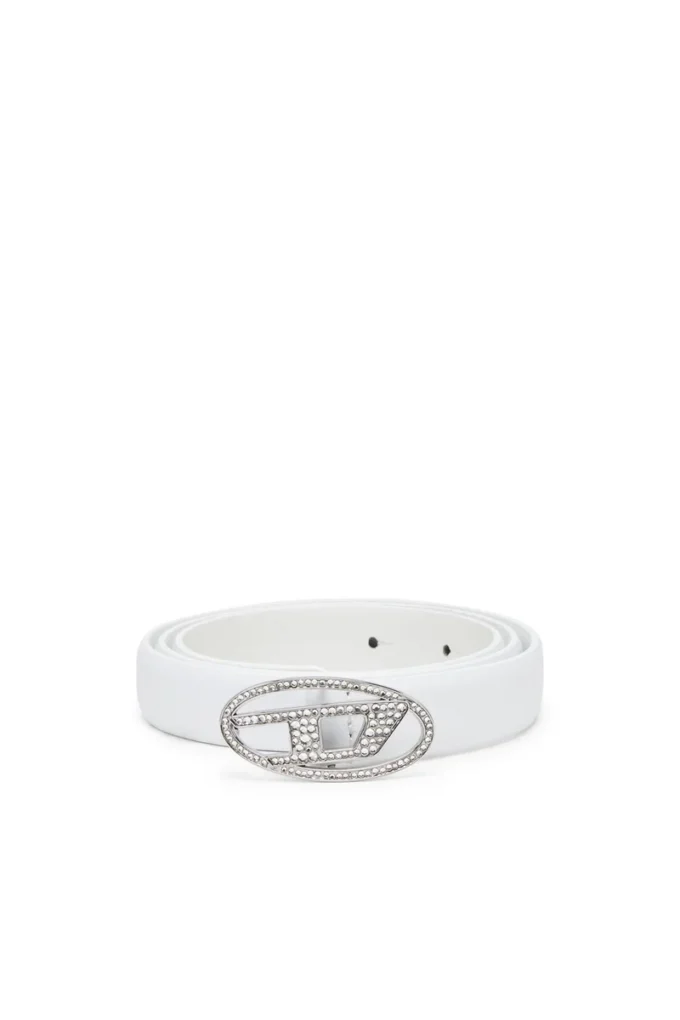 b-1dr strass 20 1.9cm slim leather belt with crystal buckle