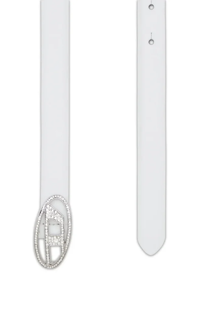 b-1dr strass 20 1.9cm slim leather belt with crystal buckle