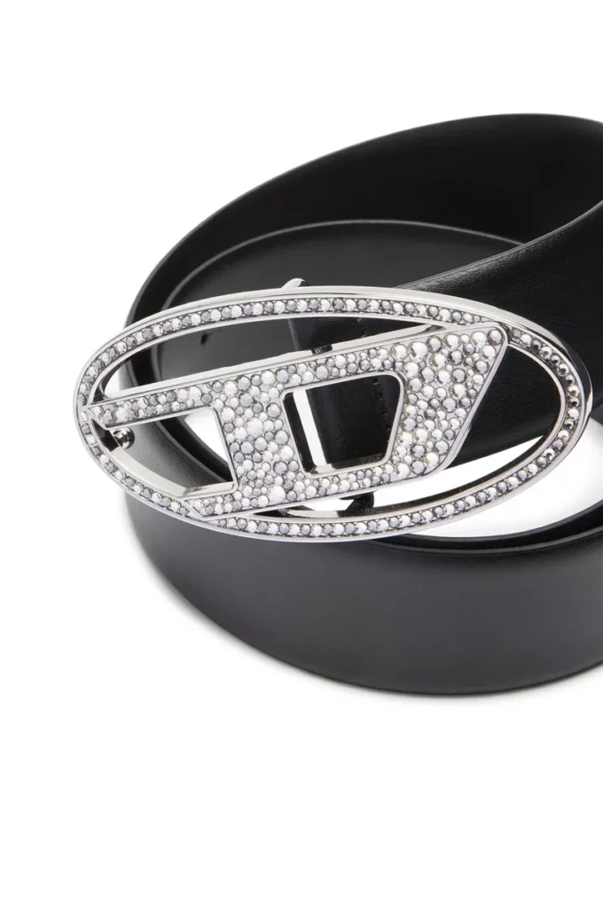 b-1dr strass 4cm Leather belt with crystal buckle