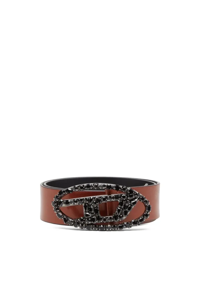 b-1dr w-crown 4 cm pull-up leather belt with jewel buckle b-1dr w-crown 4 cm pull-up leather belt with jewel buckle