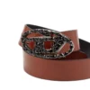 b-1dr w-crown 4 cm pull-up leather belt with jewel buckle b-1dr w-crown 4 cm pull-up leather belt with jewel buckle