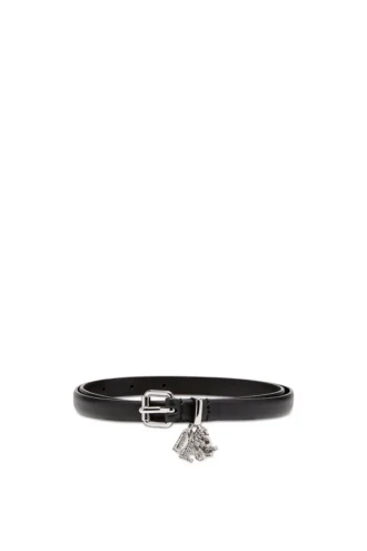 b-charm-loop 1.4cm nappa leather belt with logo charms b-charm-loop 1.4cm nappa leather belt with logo charms