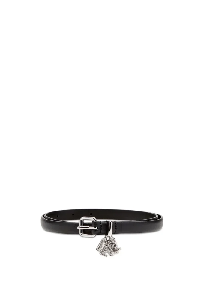 b-charm-loop 1.4cm nappa leather belt with logo charms b-charm-loop 1.4cm nappa leather belt with logo charms