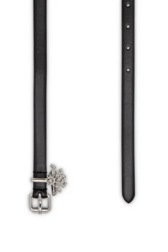 b-charm-loop 1.4cm nappa leather belt with logo charms b-charm-loop 1.4cm nappa leather belt with logo charms