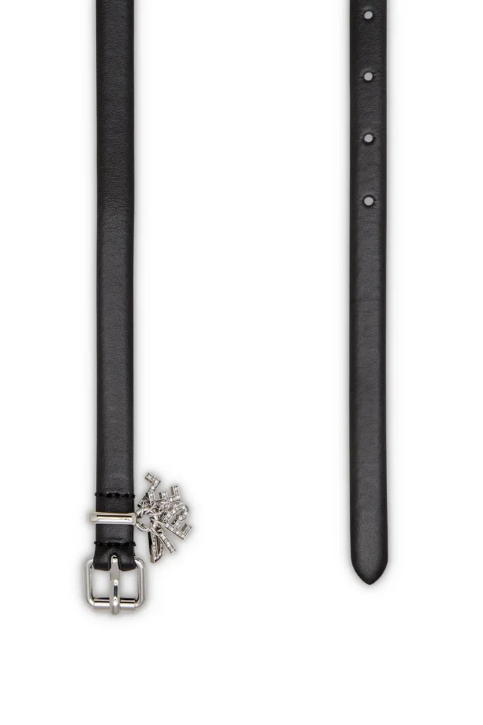 b-charm-loop 1.4cm nappa leather belt with logo charms b-charm-loop 1.4cm nappa leather belt with logo charms