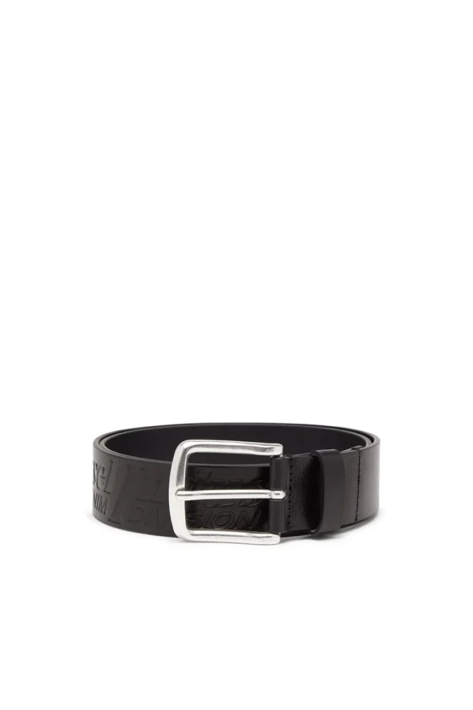 b-flag-d embossed 4 cm leather belt with engraved logo b-flag-d embossed 4 cm leather belt with engraved logo