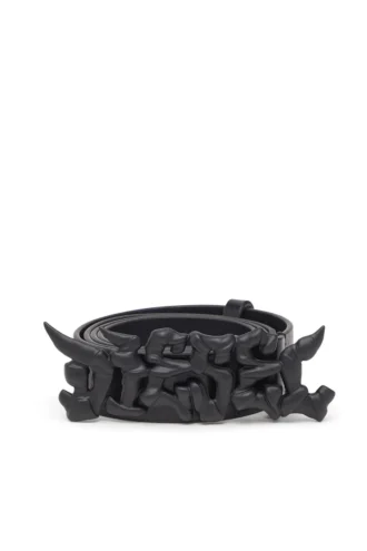 b-graffiti 3.5cm pull-up leather belt with graffiti buckle