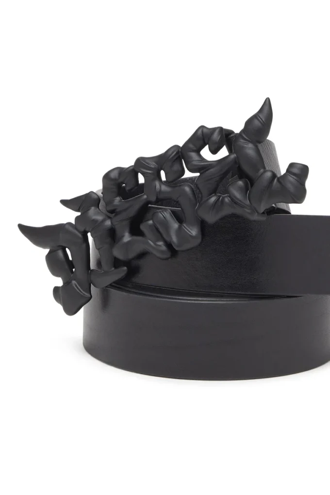 b-graffiti 3.5cm pull-up leather belt with graffiti buckle