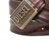 b-metal biscotto Leather belt 4 cm with logo plaque