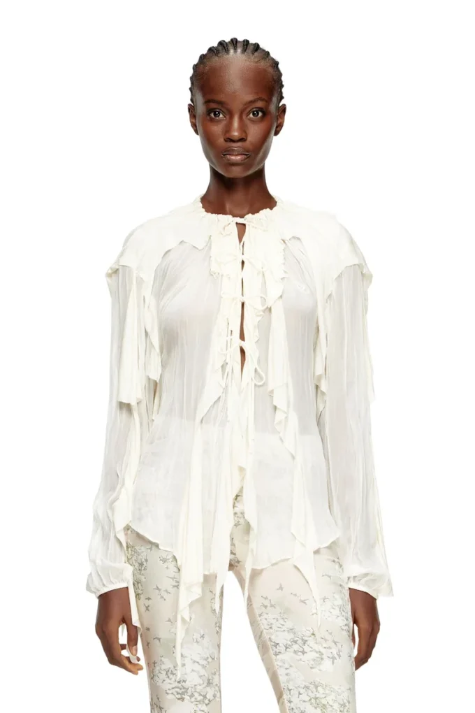c-lassy Flounce blouse in crinkled muslin c-lassy Flounce blouse in crinkled muslin