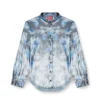 c-ronor-s2 Metallic shirt with blurred roses print