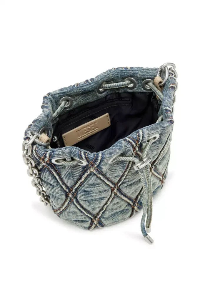 charm-d bucket s Charm-D S-Mini bucket bag in argyle quilted denim charm-d bucket s Charm-D S-Mini bucket bag in argyle quilted denim