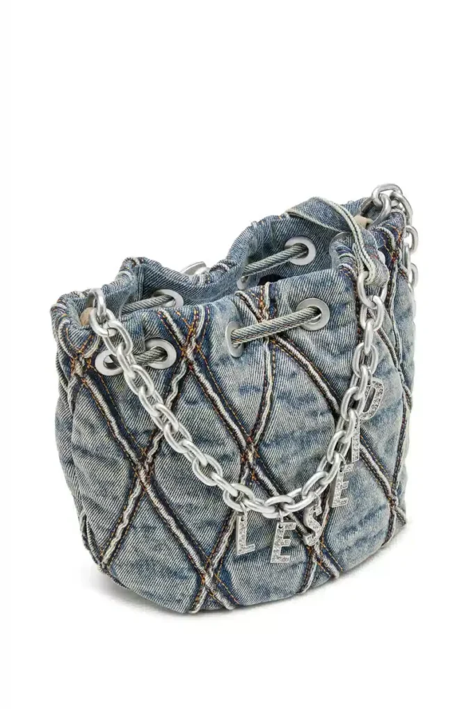 charm-d bucket s Charm-D S-Mini bucket bag in argyle quilted denim charm-d bucket s Charm-D S-Mini bucket bag in argyle quilted denim