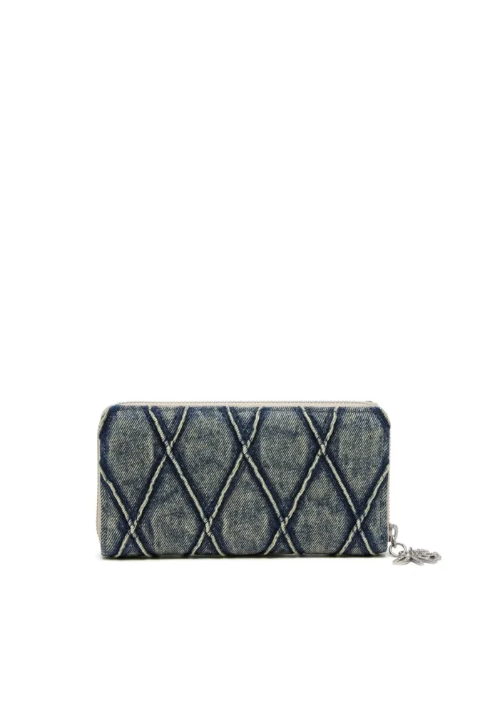 charm-d continental zip l Zip wallet in Argyle quilted denim charm-d continental zip l Zip wallet in Argyle quilted denim