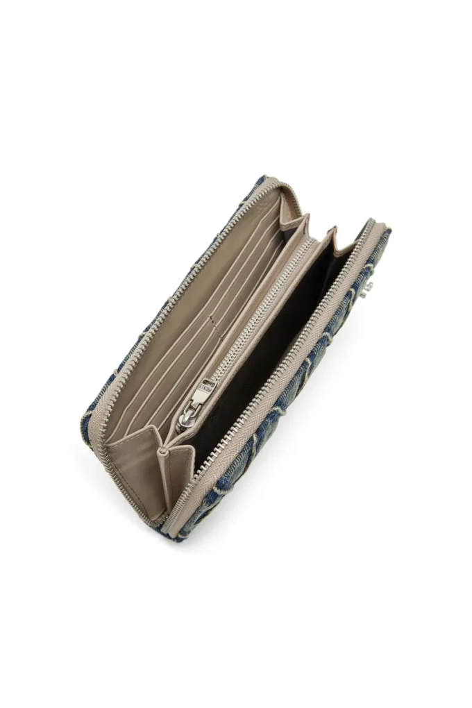 charm-d continental zip l Zip wallet in Argyle quilted denim charm-d continental zip l Zip wallet in Argyle quilted denim