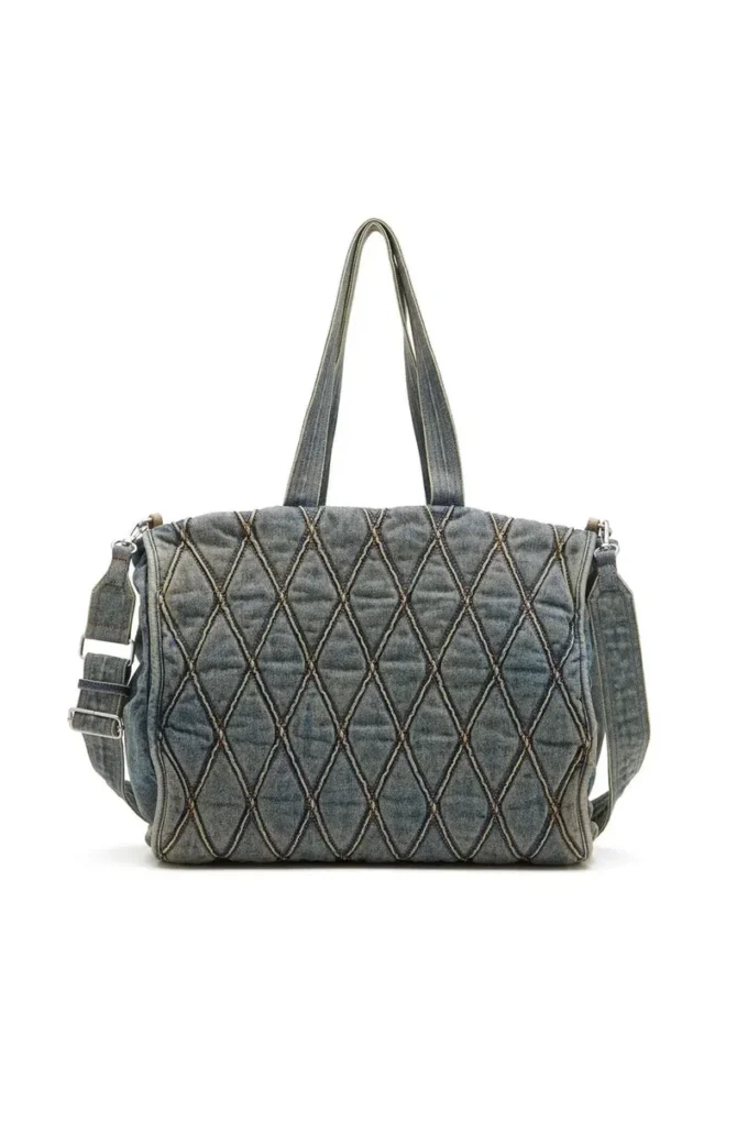 charm-d shopper Charm-D-Tote bag in Argyle quilted denim charm-d shopper Charm-D-Tote bag in Argyle quilted denim