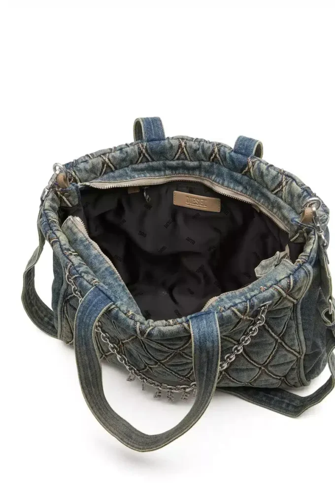 charm-d shopper Charm-D-Tote bag in Argyle quilted denim charm-d shopper Charm-D-Tote bag in Argyle quilted denim