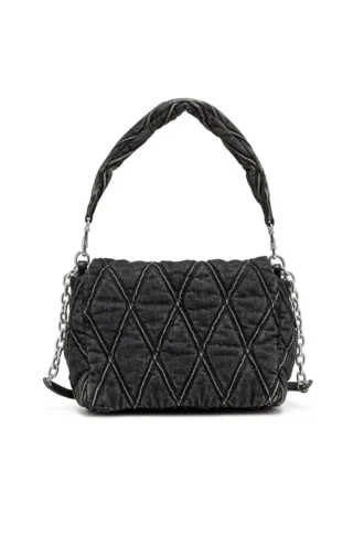 charm-d shoulder m Charm-D M-Shoulder bag in quilted denim