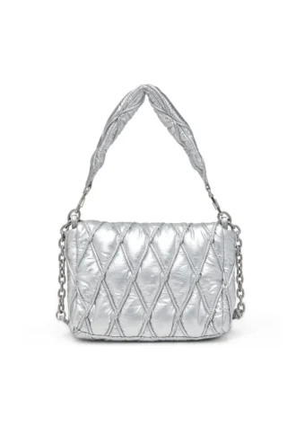 charm-d shoulder m Charm-D M-Shoulder bag in quilted metallic nylon