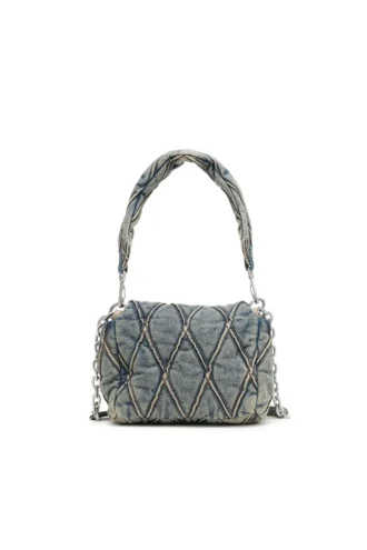 charm-d shoulder s Charm-D S-Small handbag in quilted denim