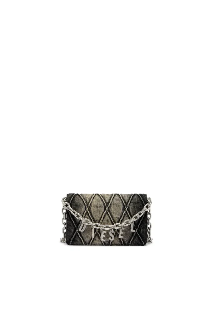 charm-d wallet strap Wallet purse in argyle quilted denim charm-d wallet strap Wallet purse in argyle quilted denim