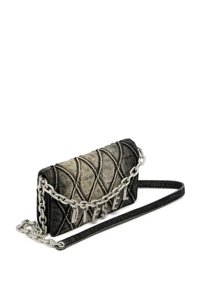 charm-d wallet strap Wallet purse in argyle quilted denim charm-d wallet strap Wallet purse in argyle quilted denim