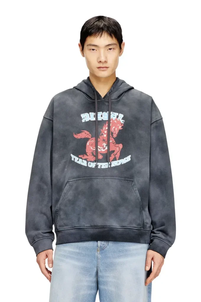 cl-s-boxt-hood-horse Hoodie tie-dye with horse graphic print cl-s-boxt-hood-horse Hoodie tie-dye with horse graphic print