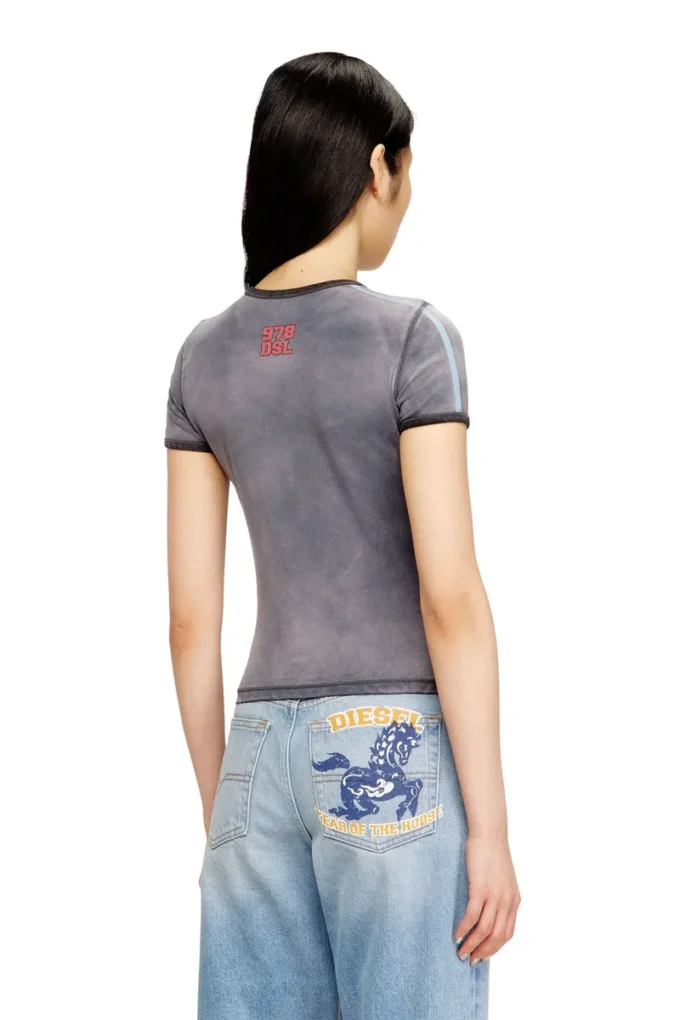 cl-t-uncutie-horse Cotton stretch T-shirt with horse graphic print