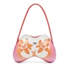 coconut bl_m bag Double-D-Glossy shoulder bag with lotus print coconut bl_m bag Double-D-Glossy shoulder bag with lotus print