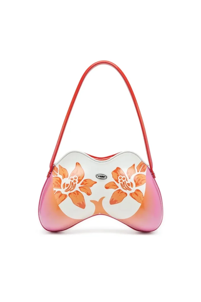coconut bl_m bag Double-D-Glossy shoulder bag with lotus print coconut bl_m bag Double-D-Glossy shoulder bag with lotus print