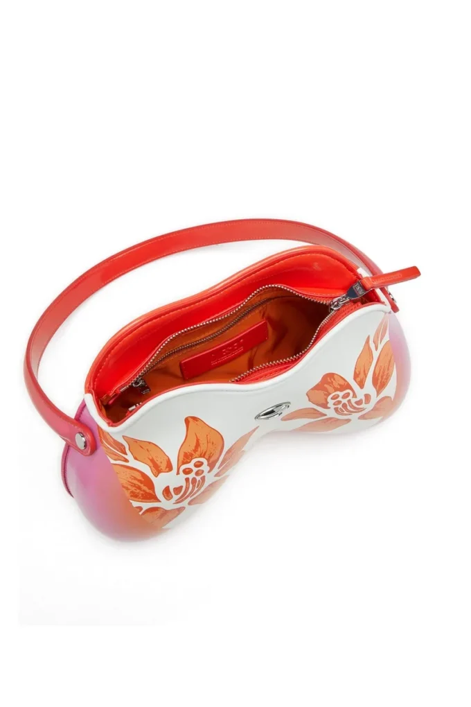 coconut bl_m bag Double-D-Glossy shoulder bag with lotus print coconut bl_m bag Double-D-Glossy shoulder bag with lotus print
