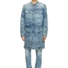 d-aberd-fsh1 Coat in lasered cotton-hemp denim d-aberd-fsh1 Coat in lasered cotton-hemp denim