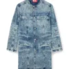 d-aberd-fsh1 Coat in lasered cotton-hemp denim d-aberd-fsh1 Coat in lasered cotton-hemp denim