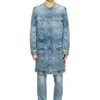 d-aberd-fsh1 Coat in lasered cotton-hemp denim d-aberd-fsh1 Coat in lasered cotton-hemp denim