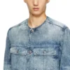 d-aberd-fsh1 Coat in lasered cotton-hemp denim d-aberd-fsh1 Coat in lasered cotton-hemp denim