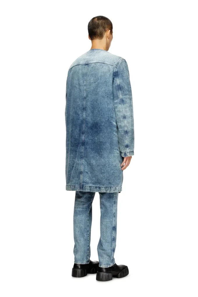 d-aberd-fsh1 Coat in lasered cotton-hemp denim d-aberd-fsh1 Coat in lasered cotton-hemp denim