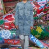 d-aberd-fsh1 Coat in lasered cotton-hemp denim d-aberd-fsh1 Coat in lasered cotton-hemp denim