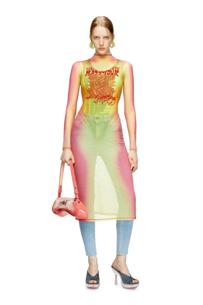 d-afnic Layered midi dress with lyrics print d-afnic Layered midi dress with lyrics print