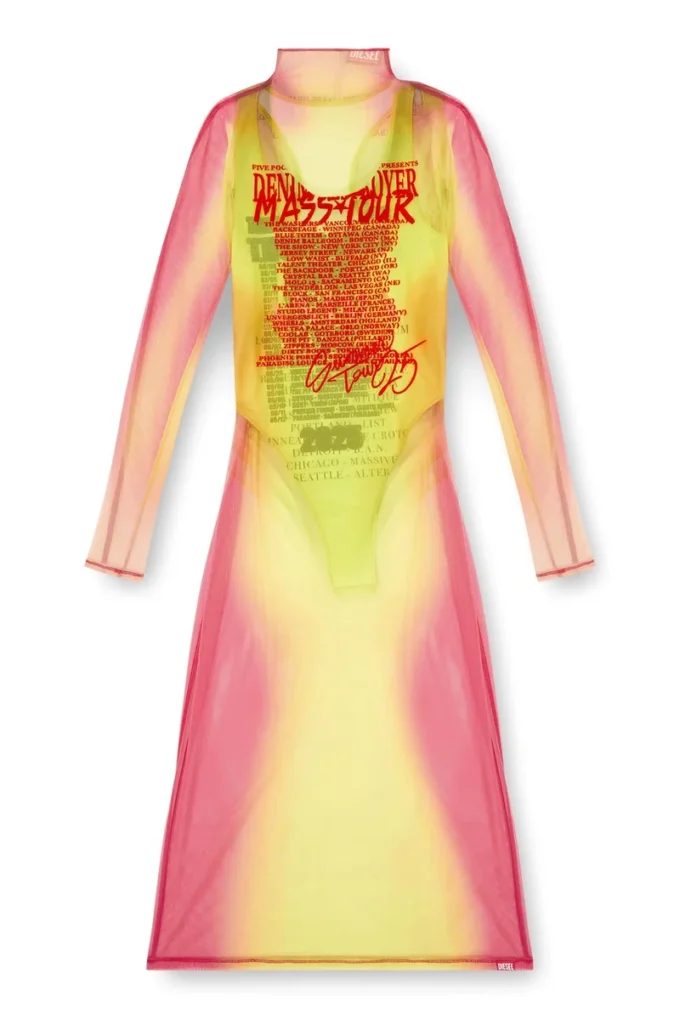 d-afnic Layered midi dress with lyrics print d-afnic Layered midi dress with lyrics print