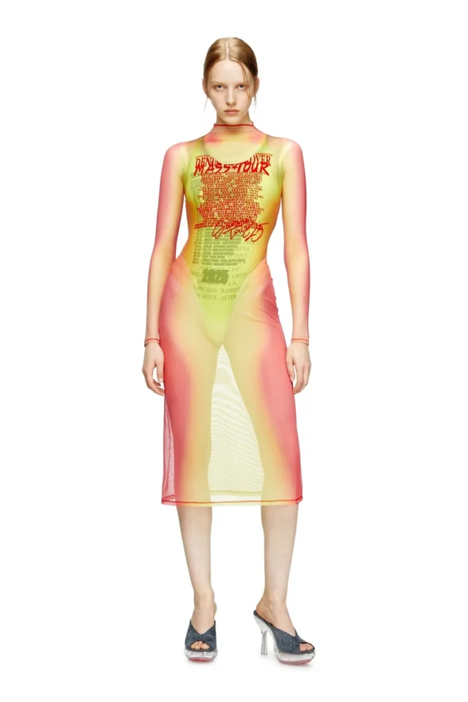 d-afnic Layered midi dress with lyrics print d-afnic Layered midi dress with lyrics print