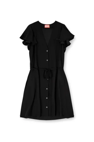 d-aikiri Cupro dress with V-neck and front buttons