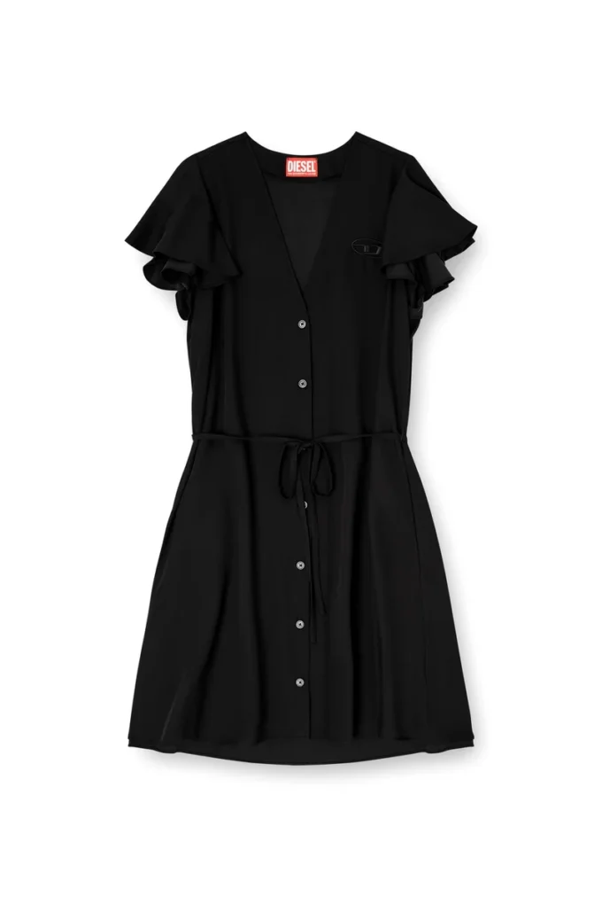 d-aikiri Cupro dress with V-neck and front buttons d-aikiri Cupro dress with V-neck and front buttons